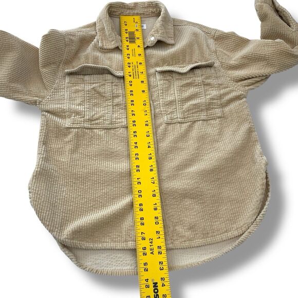 Zara Corduroy Shacket Shirt Jacket Womens 10 Long Sleeve Button Up Western - Picture 11 of 13